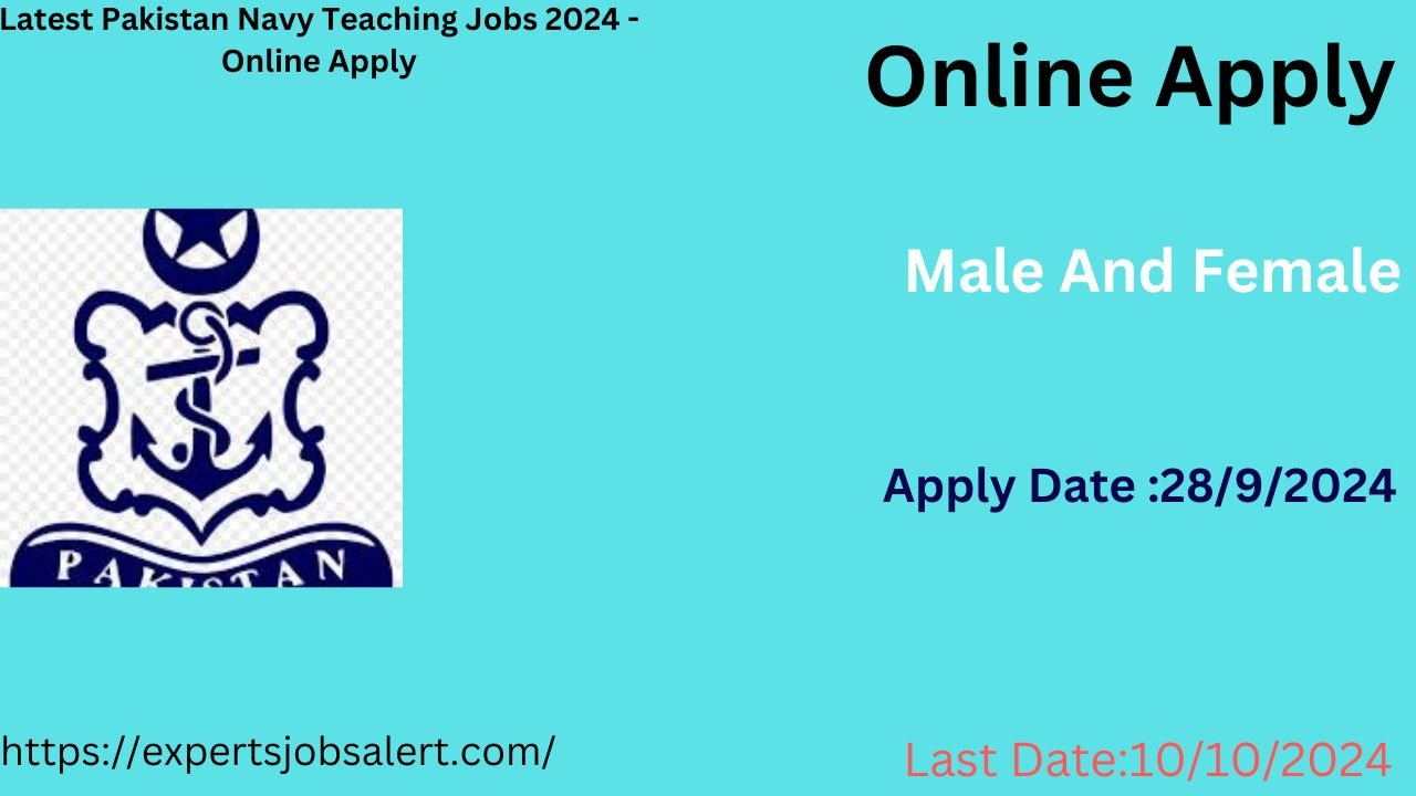 Latest Pakistan Navy Teaching Jobs 2024 - Online Apply